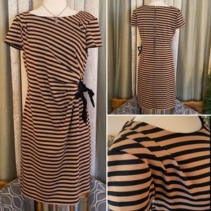 Spence Striped Capped Sleeve Sheath Dress